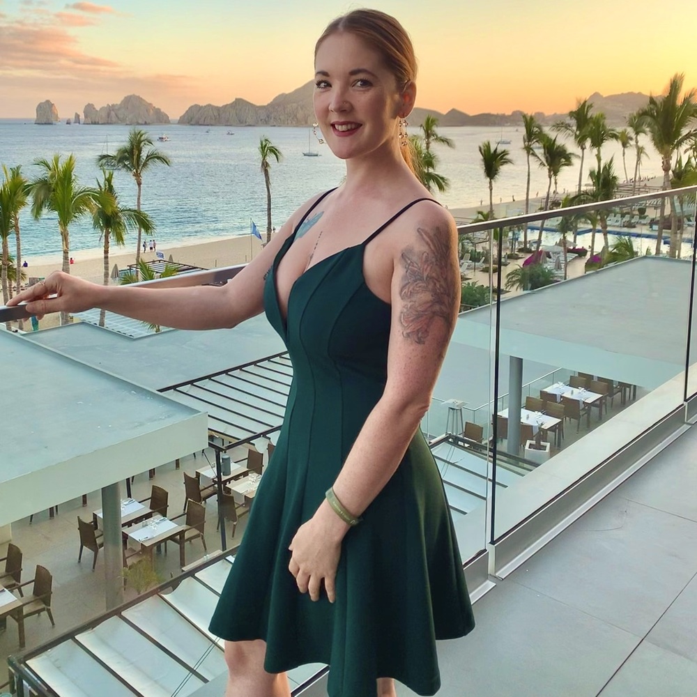 Mini Deep-V Dress